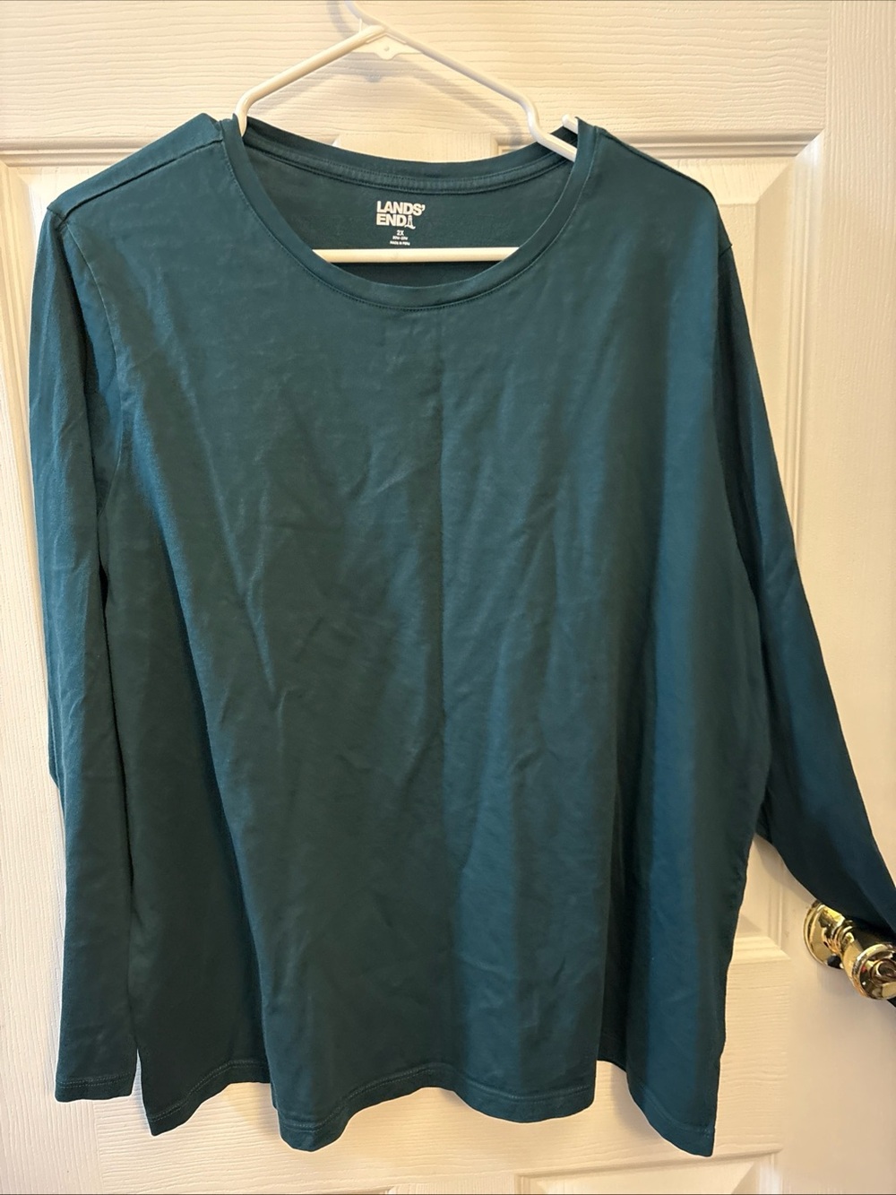Lands' End Deep Teal Short-Sleeve Crew Top
